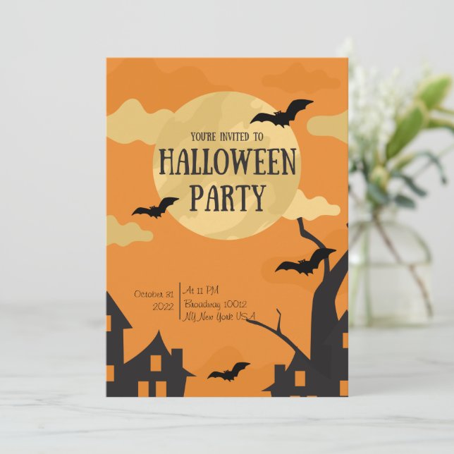 Tarjeta de invitación personalizada para la fiesta (Anverso de pie)