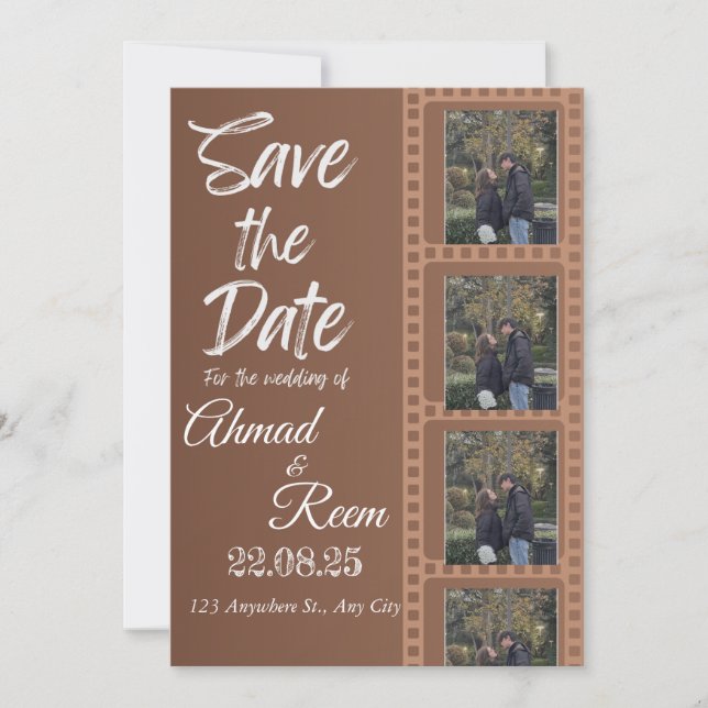 Tarjeta de invitación personalizada para matrimoni (Anverso)