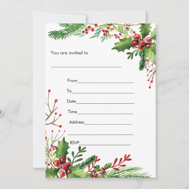 Tarjeta de Invitación Pintada con Acuarela de Muér (Anverso)