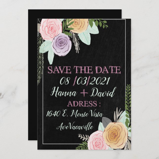 Tarjeta de Invitación plana (Anverso / Reverso)