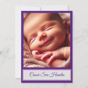 Tarjeta de Invitación plana Baby Girl
