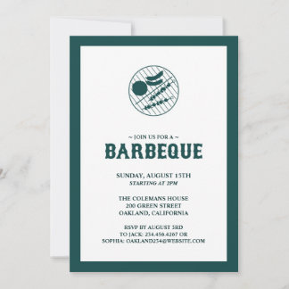 Tarjeta de invitación plana Barbeque Grill