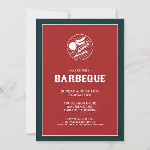 Tarjeta de invitación plana Barbeque Grill