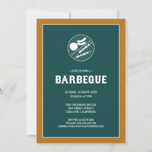 Tarjeta de invitación plana Barbeque Grill