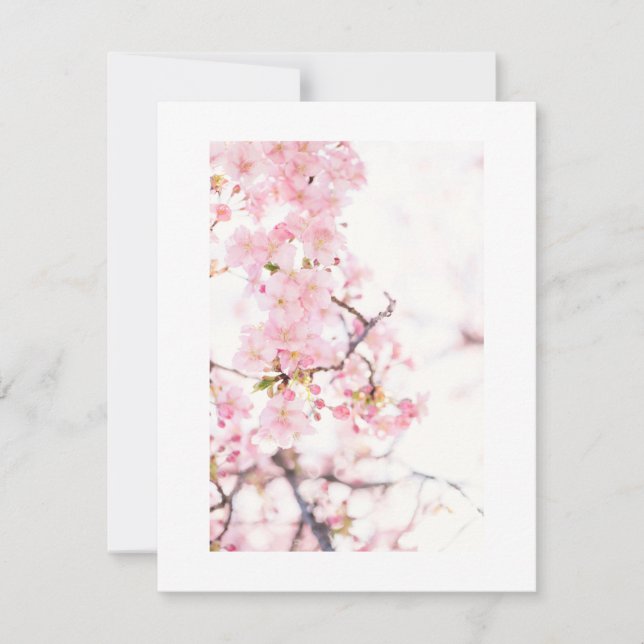 TARJETA DE INVITACIÓN PLANA: CHERRY BLOSSOM BRANCH (Anverso)