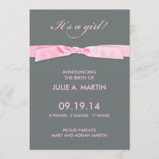 Tarjeta de Invitación plana Chica recién nacido