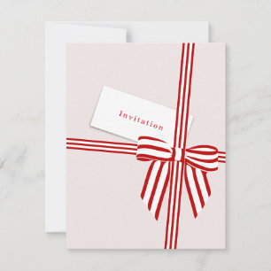 Tarjeta de invitación plana con arco a rayas