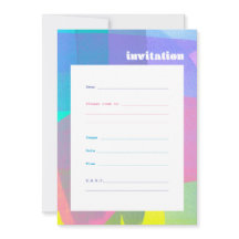 Tarjeta de invitación plana con capas pintadas