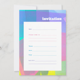 Tarjeta de invitación plana con capas pintadas