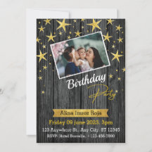 Tarjeta de invitación plana de fiesta de cumpleaño
