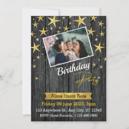 Tarjeta de invitación plana de fiesta de cumpleaño