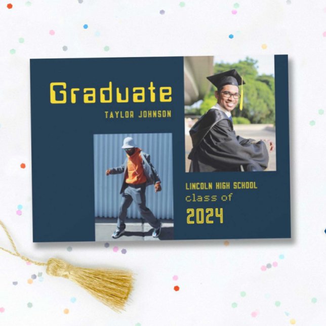 Tarjeta de Invitación plana de graduación fotográf (Subido por el creador)
