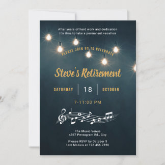 Tarjeta de Invitación plana de retiro de etapa mus