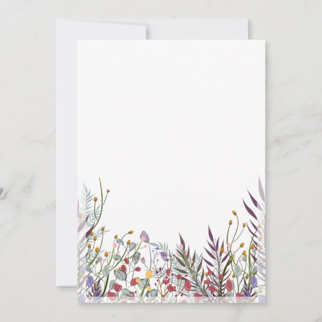Tarjeta de Invitación plana - Diseño de flores inf (Anverso)