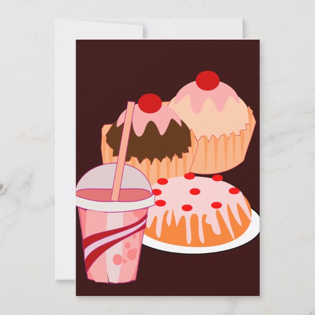Tarjeta de Invitación Plana Dulces Golosinas (Anverso)