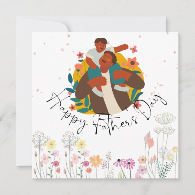 Tarjeta de Invitación plana feliz día del padre (Anverso)