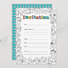 tarjeta de invitación plana Guay Coloring