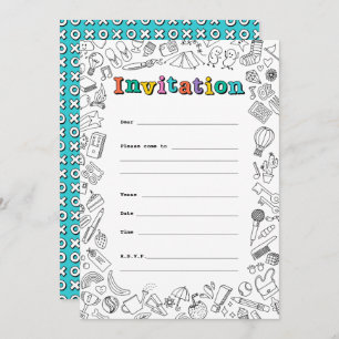 tarjeta de invitación plana Guay Coloring
