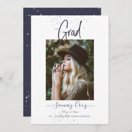 Tarjeta de Invitación plana PixDezines Navy Blue G