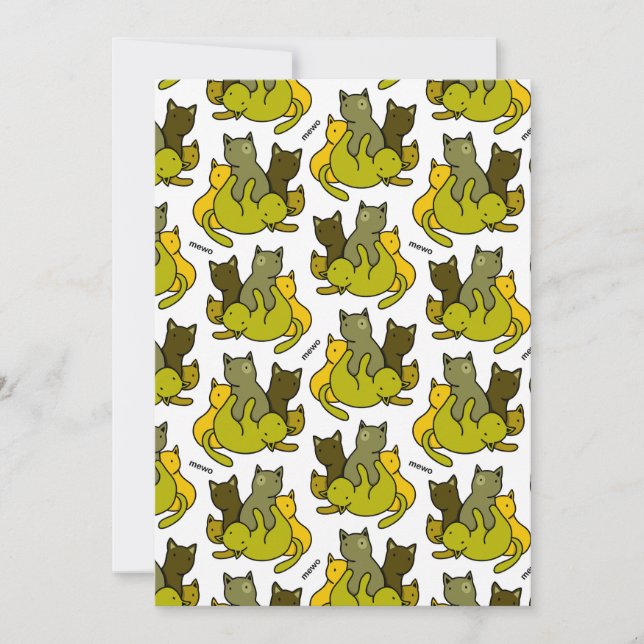 Tarjeta de Invitación planaGatitos de oliva (Anverso)