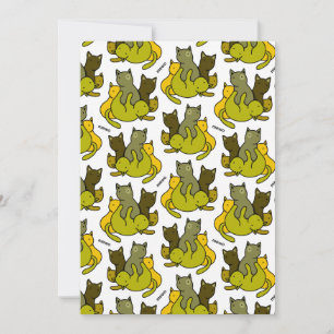 Tarjeta de Invitación planaGatitos de oliva