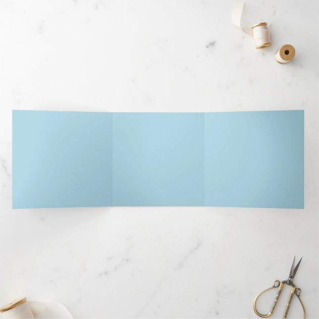 Tarjeta de Invitación Plegable Simple Azul Claro d (Interior)