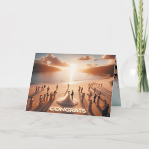 Tarjeta de invitación plegada de felicitaciones