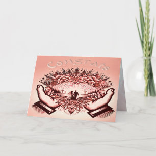 Tarjeta de invitación plegada de felicitaciones