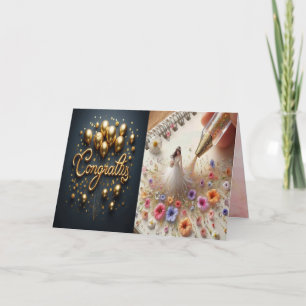 Tarjeta de invitación plegada de felicitaciones