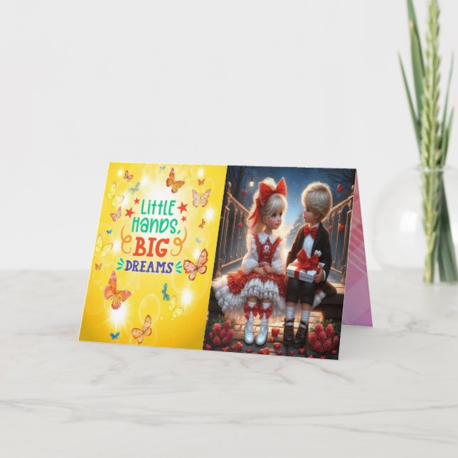 Tarjeta de invitación plegada de mano pequeña (Anverso)