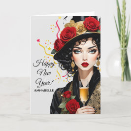 Tarjeta de Invitación plegada "Feliz Año Nuevo"