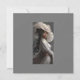 Tarjeta de Invitación plegada Lady in White de 4" 