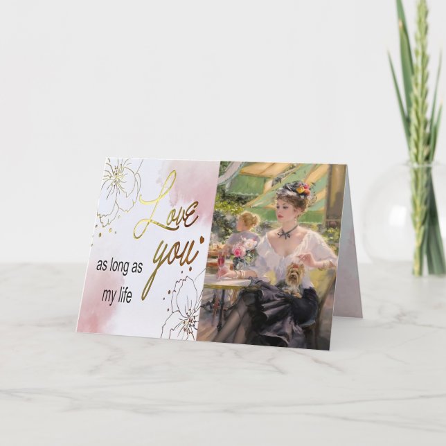 Tarjeta de invitación plegada mientras dure mi vid (Anverso)