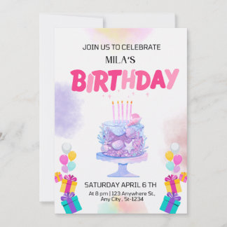 Tarjeta de invitación por cumpleaños