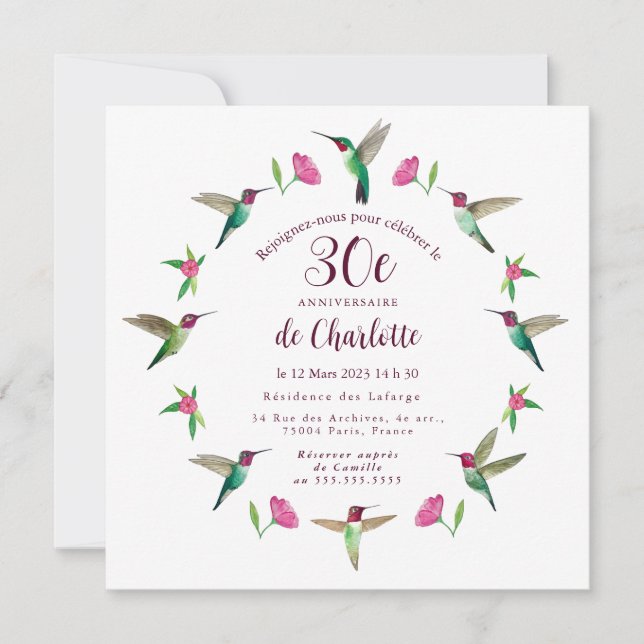 Tarjeta de invitación por cumpleaños (Anverso)
