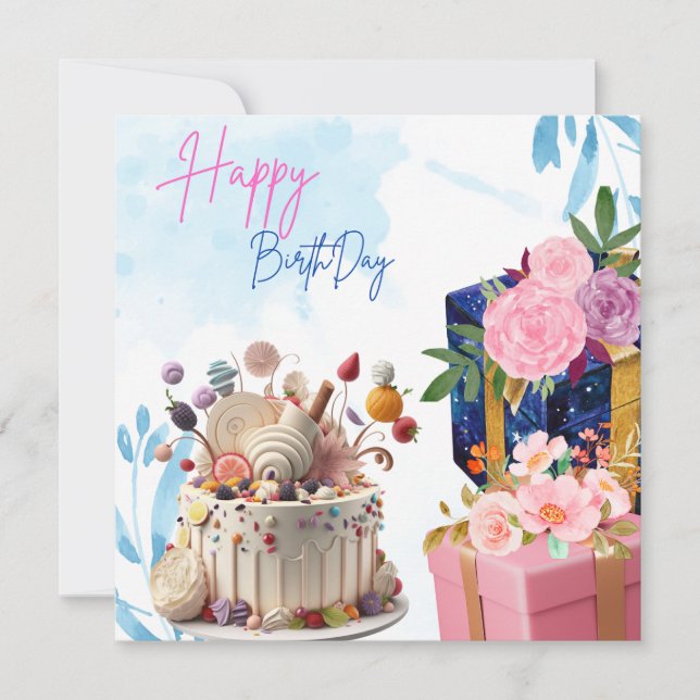 Tarjeta de invitación por cumpleaños (Anverso)