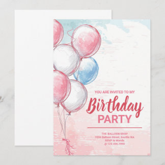Tarjeta de invitación por cumpleaños