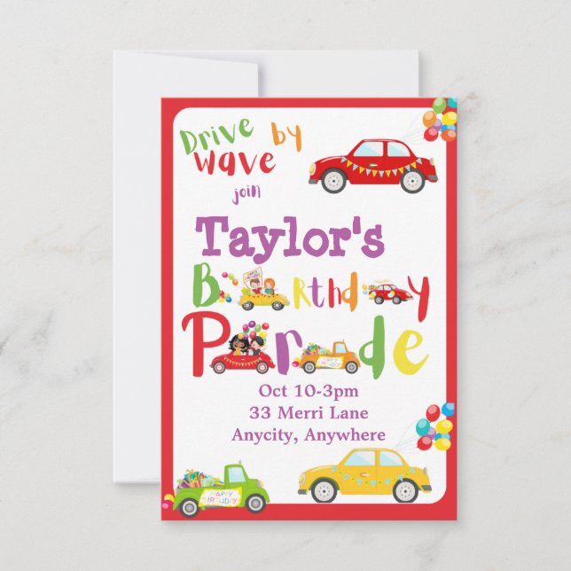 Tarjeta de invitación por cumpleaños (Anverso)