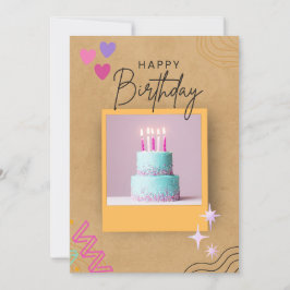 Tarjeta de invitación por cumpleaños de color de a