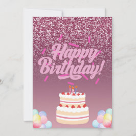 Tarjeta de invitación por cumpleaños de color de a