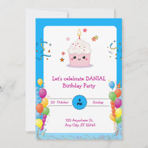 Tarjeta de invitación por cumpleaños Fiesta