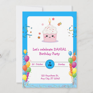 Tarjeta de invitación por cumpleaños Fiesta