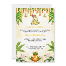 Tarjeta de invitación Pravesh Gruh India, calentam