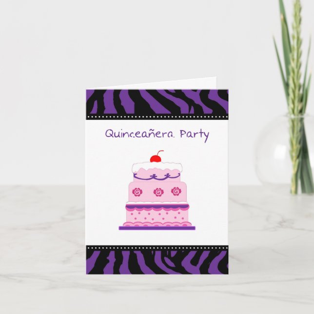 Tarjeta de invitación Quinceanera Party (Anverso)