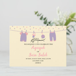 Tarjeta de invitación rápida de Chica Aqiqah amari