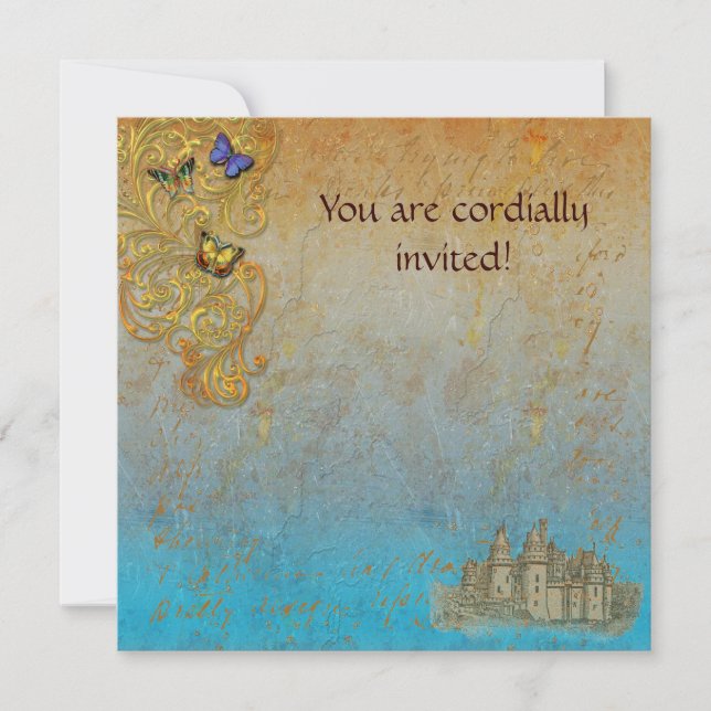 Tarjeta de invitación real al castillo de Storyboo (Anverso)