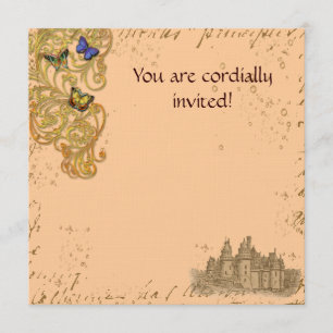 Tarjeta de invitación real del castillo del libro 