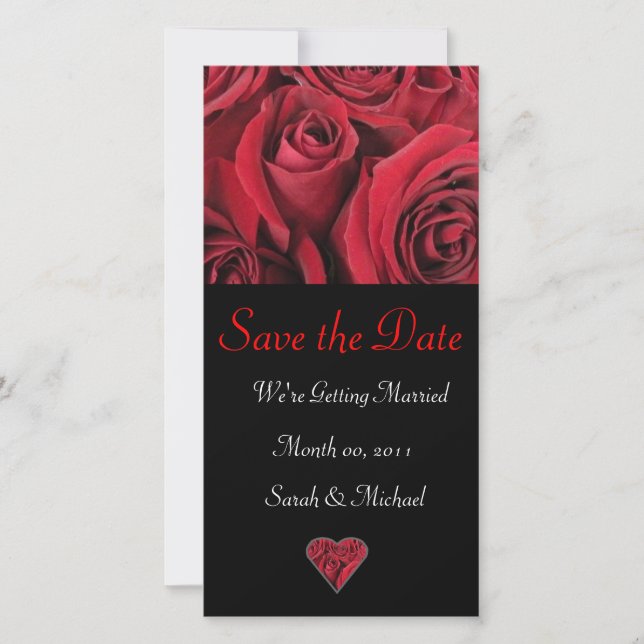Tarjeta de Invitación Red Rose Boda (Anverso)