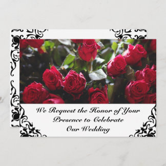 Tarjeta de invitación Red Roses 5" X 7"
