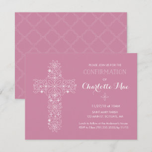 Tarjeta de invitación religiosa de confirmación de